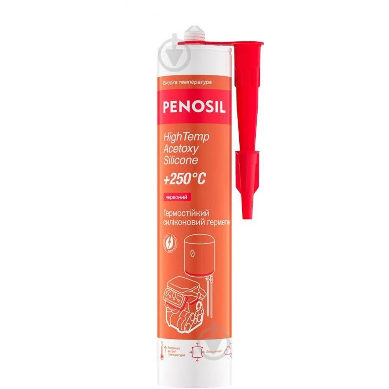 Герметик PENOSIL Premium High Temp Sealant Acetoxy Silicone 250°C (красный)